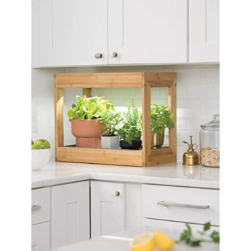 Bamboo Grow Light Stand for Indoor Plants and Herbs