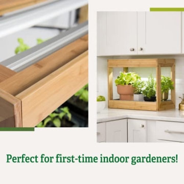 Bamboo Grow Light Stand for Indoor Plants and Herbs