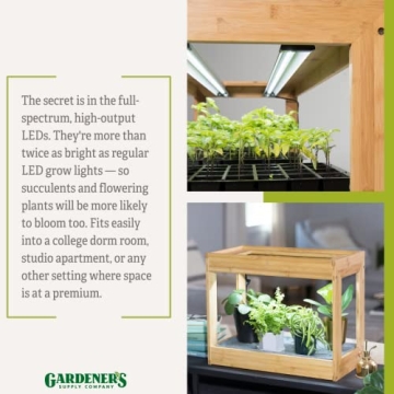 Bamboo Grow Light Stand for Indoor Plants and Herbs