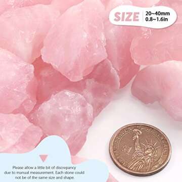 Hilitchi 1lb Bulk Raw Rose Quartz Stone Rough Crystal Stone for Cabbing, Tumbling, Cutting, Polishin...