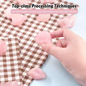 Hilitchi 1lb Bulk Raw Rose Quartz Stone Rough Crystal Stone for Cabbing, Tumbling, Cutting, Polishing, Wire Wrapping,Gem Mining, Wicca, Reiki and Crystal Healing