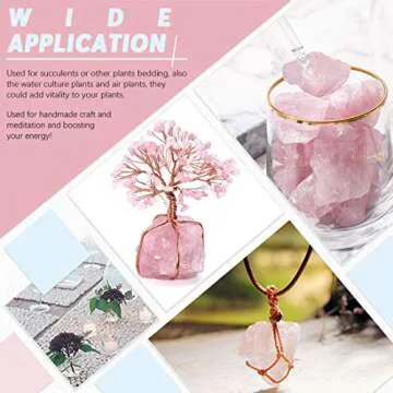 Hilitchi 1lb Bulk Raw Rose Quartz Stone Rough Crystal Stone for Cabbing, Tumbling, Cutting, Polishing, Wire Wrapping,Gem Mining, Wicca, Reiki and Crystal Healing