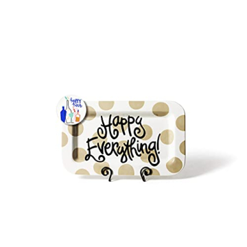 Happy Everything Neutral Dot Mini Rectangle Platter Ceramic