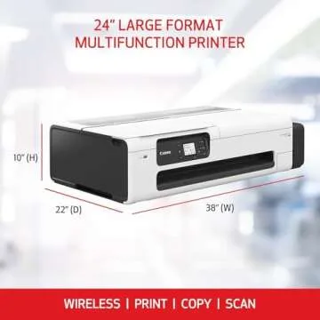Canon imagePROGRAF TC-20M – Multifunction Printer| 24" Large Format Poster & Plotter Printer - Automatic Roll & Cut Sheet Paper Feeder, USB, Wi-Fi, LAN,White