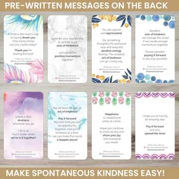 bloom daily planners Act of Kindness Deck - Set of 30 Mini Encouragement Cards with Positive Quotes - Small 2” x 3.5" Cards - Assorted Designs