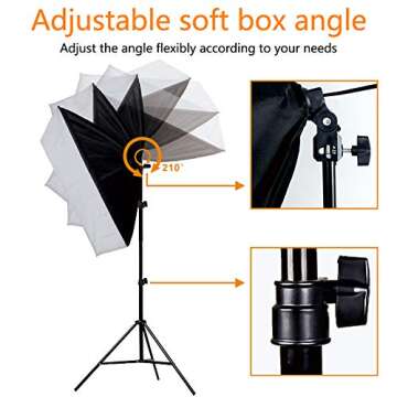 CRAPHY Upgraded 20x28 Photography Lighting Kit Auto Pop-Up Softbox Light Kits 800W 5500K Photography...