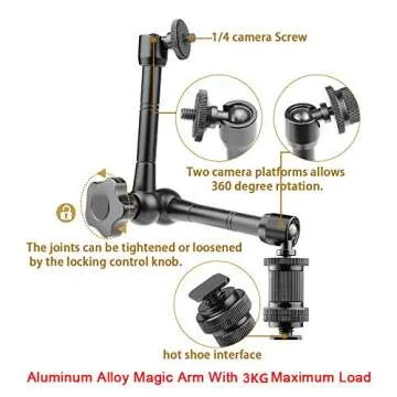 UTEBIT Magic Arm with Super Clamp for Cameras and Lighting