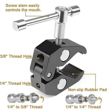 UTEBIT Magic Arm with Super Clamp for Cameras and Lighting