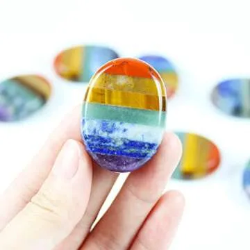 Nvzi Worry Stones - Chakra Healing Crystals for Meditation