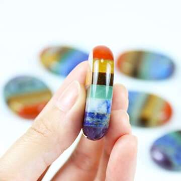 Nvzi Worry Stones - Chakra Healing Crystals for Meditation
