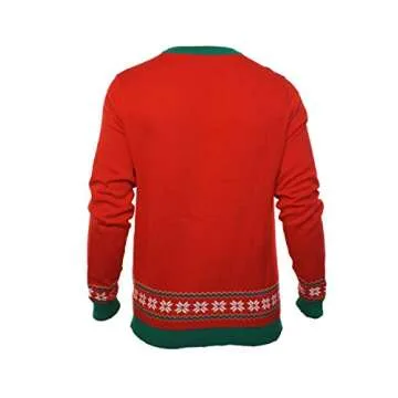 Ugly Christmas Party Sweater Men's Corgi Dog W/Antlers Sweatshirt-Large Corgi Red