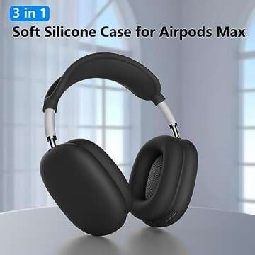 Silicone Case Cover for AirPods Max, Ear Pad Case Cover/Ear Cups Cover/Headband Cover for AirPods Ma...