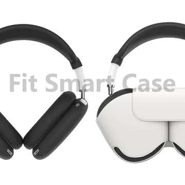 Silicone Case Cover for AirPods Max, Ear Pad Case Cover/Ear Cups Cover/Headband Cover for AirPods Max Headphones, Accessories Soft Silicone Protector for Apple AirPods Max New USB-C (2024) (Black)