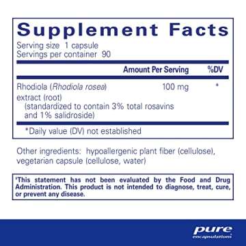 Pure Encapsulations Rhodiola Rosea - for Occasional Stress, Endurance & Fatigue Relief* - with Adapt...