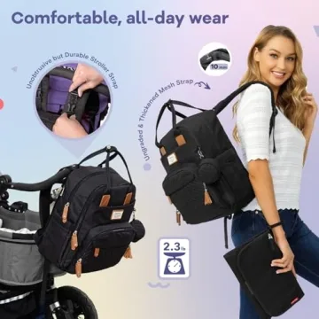 RUVALINO Stylish Waterproof Diaper Bag Backpack for Parents