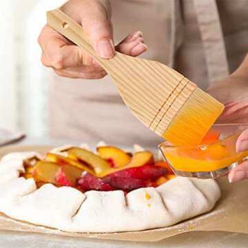 Flat Hake Brushes Hake Paint Brush Artist Painting Set Sheep Hair Bristles Wash for Watercolor, Wash, Ceramic and Pottery Painting, 1, 2 inch and 3 Inch(9 Pieces)