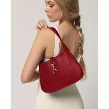 Shoulder Bag for Women - Small Shoulder Purses - Red Purse - Cute Trendy Hobo Handbags - Adjustable ...