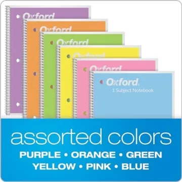 Oxford Spiral Notebook Set - Pastel Colors, Wide Ruled, 6 Pack