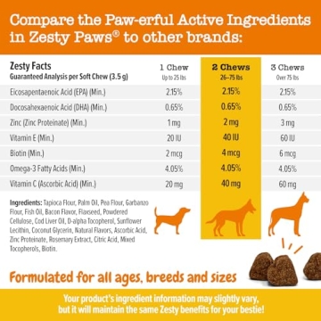 Zesty Paws Omega 3 Fish Oil Soft Chews for Dogs