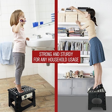 Sturdy Spranster Folding Step Stool - 11 Inch Safety Design