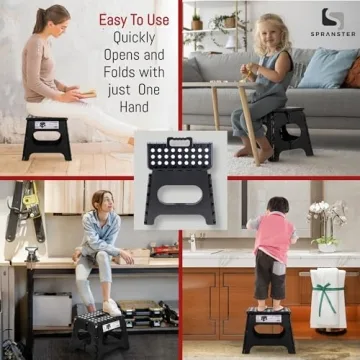 Sturdy Spranster Folding Step Stool - 11 Inch Safety Design