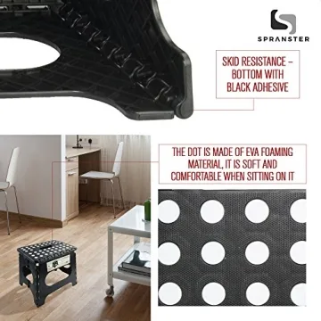 Sturdy Spranster Folding Step Stool - 11 Inch Safety Design