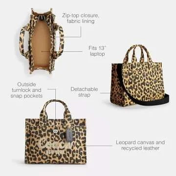 Chic Coach Leopard Cargo Tote for Effortless Style