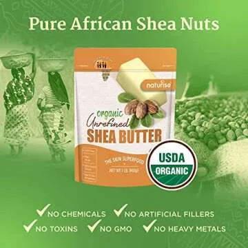 Naturise - African Shea Butter Raw Organic, Pure Shea Butter Raw Organic for Skin and Hair, Shea African Butter Skin Moisturizer, Raw Shea Butter Without Artificial Fillers & GMOs, 1 lb