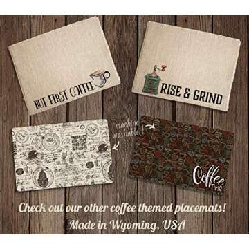 It's Always Coffee Time Coffee Maker Mat - The ORIGINAL Burlap Placemat for your Keurig - Made in the USA