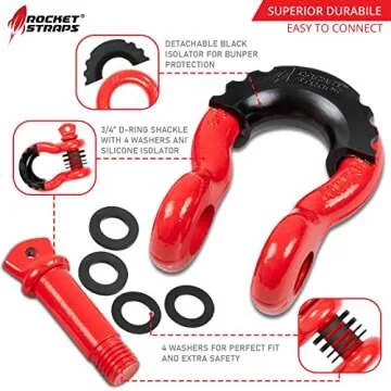 Rocket Straps Heavy Duty D Ring Shackles - 2 Pack 41,850lbs