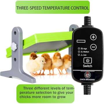 Fuzzy-Bird Chick Brooder (12"x8") Brooder Heater for Chicks Ducks and Birds Incubation Heating Keep Chicks Warm Newly Upgraded Temperature Adjustable Height Adjustable Chick Heating Plate - Green