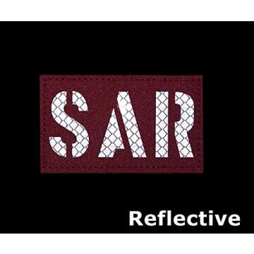 2 Pack Reflective Search and Rescue SAR Patch with Hook Back for Service Harness Tactical Vest Patch...