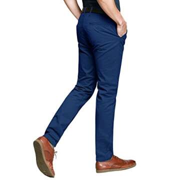 Match Mens Slim-Tapered Flat-Front Casual Pants(Sapphire Blue,32)