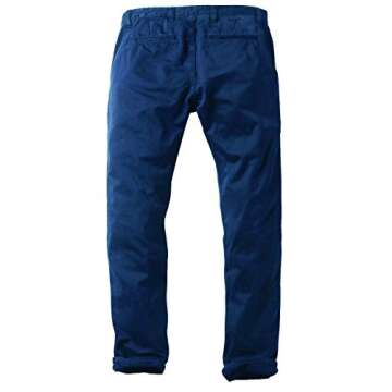 Match Mens Slim-Tapered Flat-Front Casual Pants(Sapphire Blue,32)