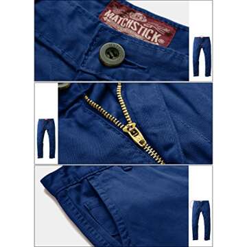 Match Mens Slim-Tapered Flat-Front Casual Pants(Sapphire Blue,32)