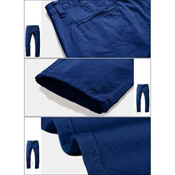 Match Mens Slim-Tapered Flat-Front Casual Pants(Sapphire Blue,32)