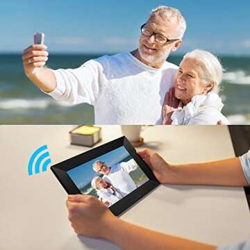 Digital Photo Frame Hyjoy WiFi Digital Picture Frame 8 Inch with IPS HD Touch Screen, Auto-Rotate Function, Easy Setup to Share Photos or Videos from Anywhere via AiMOR App