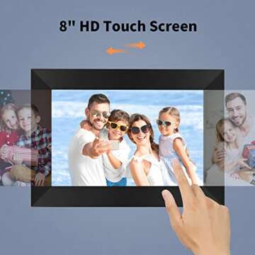 Digital Photo Frame Hyjoy WiFi Digital Picture Frame 8 Inch with IPS HD Touch Screen, Auto-Rotate Function, Easy Setup to Share Photos or Videos from Anywhere via AiMOR App