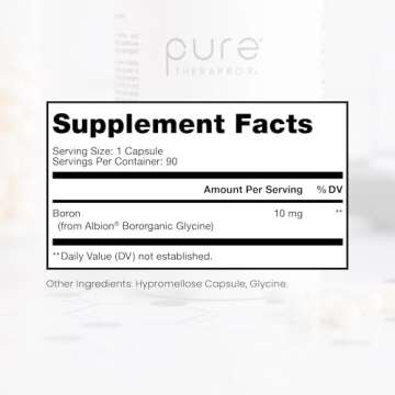 Pure TheraPro Rx Bio Boron 10mg, 3 Months Supply - Bororganic Glycine Boron for Men & Women - Premiu...