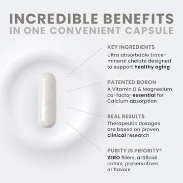 Pure TheraPro Rx Bio Boron 10mg, 3 Months Supply - Bororganic Glycine Boron for Men & Women - Premium Formula for Bone Health, Joint Flexibility, Cardiovascular Function & Immunity Support