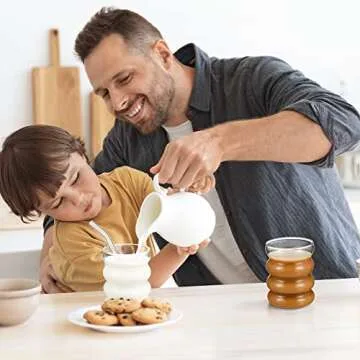 Creative Glass Cups Set - Ribbed Drinking Glasses for All