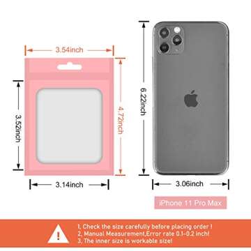 EONJOE 100pcs Resealable Mylar Packaging Bags Small Business Supplies Candy Sample Freshie Jewelry Bracelet Zipper Zip Package Pouch Bag