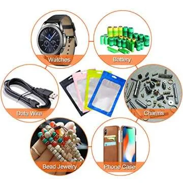 EONJOE 100pcs Resealable Mylar Packaging Bags Small Business Supplies Candy Sample Freshie Jewelry Bracelet Zipper Zip Package Pouch Bag