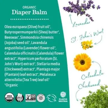 Earth Mama Organic Economy Size Diaper Balm | Diaper Cream for Baby | EWG Verified, Petroleum & Artificial Fragrance-Free with Calendula for Sensitive Skin, 4-Fluid Ounce