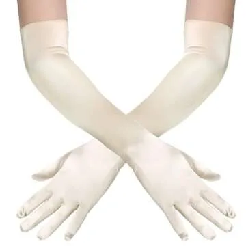 BABEYOND Long Satin Opera Gloves for 1920s Tea Party & Vintage Costume