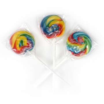 Rainbow Swirly Suckers - 24 Pack of Fun Lollipops