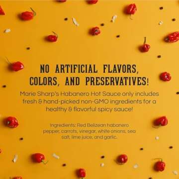 Marie Sharp’s Habanero Hot Sauce - 10-Fluid Ounce Hot Sauce for Marinade & Dips (Pack of 2)