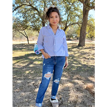 Stylish GRAPENT Women's Casual Button Down Shirt