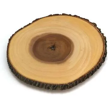 Acacia Tree Bark Footed Server for Cheese and Snacks