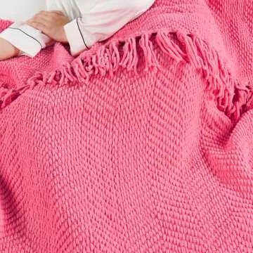 Cozy Home Soft Things Pink Throw Blanket 50'' x 60''